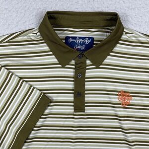 Allman Brothers Band Section 119 Polo Mens XXL Green Striped Rock Concert Shirt